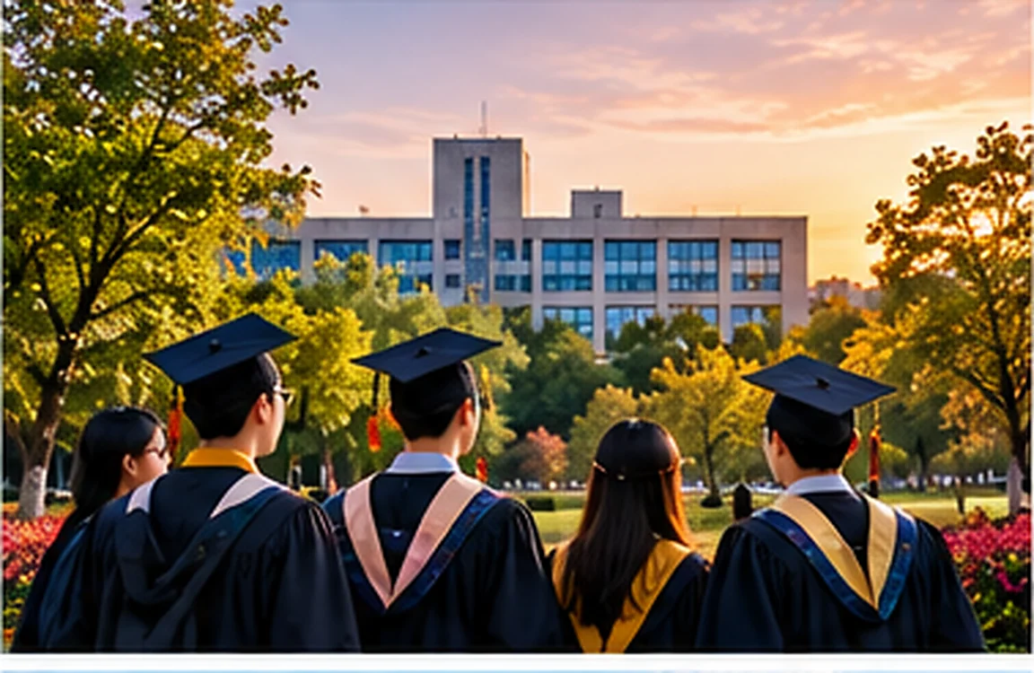 Graduates celebrating at a university campus