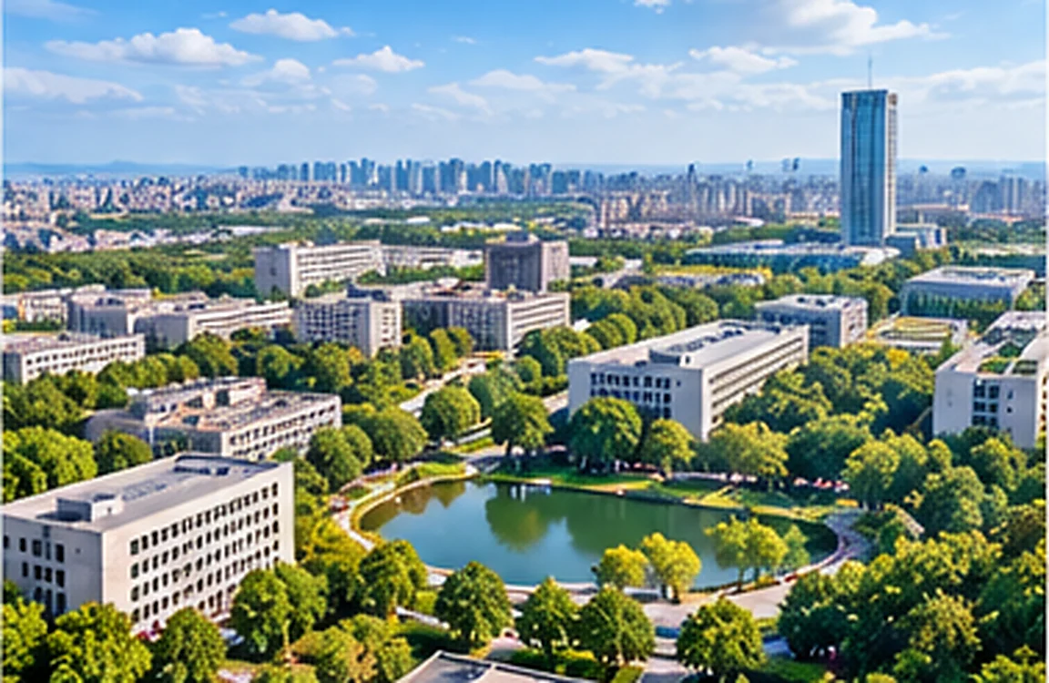 城市大学校园建筑鸟瞰